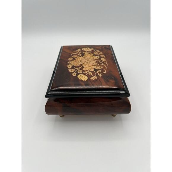 VTG Sorrento Italy Musical Jewel Box Inlay Pink Lining Edelweiss - Picture 4 of 7